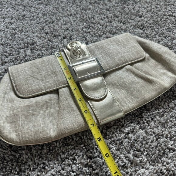 White House Black Market Beige/Gold Night Out Women's Clutch Bag - Picture 8 of 9